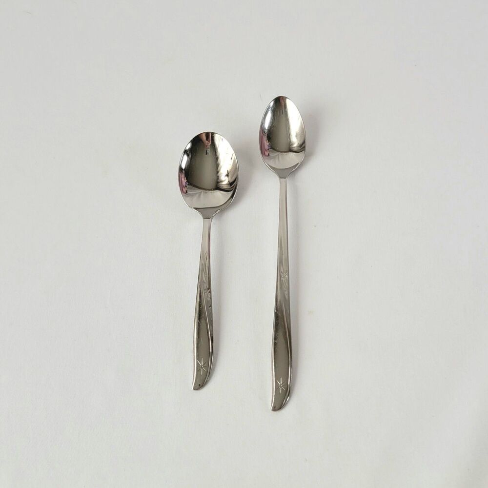 Vintage Oneida Twin Star Iced Tea Soup Spoon Flatware Community Stainless Atomic
